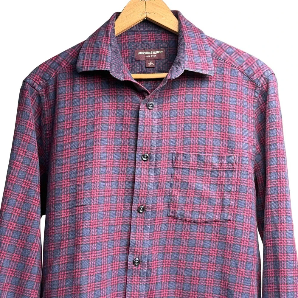 Y2K Cotton Plaid Flannel Shirt Button Down Medium Preppy Heritage